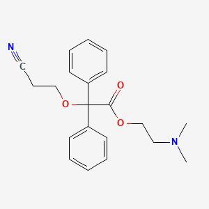 molecular formula C21H24N2O3 B13776731 Acetic acid, (2-cyanoethoxy)diphenyl-, 2-(dimethylamino)ethyl ester CAS No. 94916-96-8