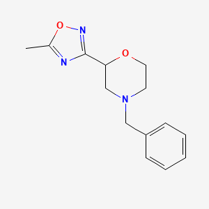molecular formula C14H17N3O2 B1377675 4-Benzyl-2-(5-methyl-1,2,4-oxadiazol-3-yl)morpholine CAS No. 1381581-82-3