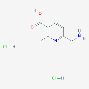 molecular formula C9H14Cl2N2O2 B1377676 6-(Aminomethyl)-2-ethylpyridine-3-carboxylic acid dihydrochloride CAS No. 1443981-09-6