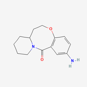 molecular formula C14H18N2O2 B1377678 2-amino-7,7a,8,9,10,11-hexahydro-6H,13H-pyrido[2,1-d][1,5]benzoxazocin-13-one CAS No. 1447966-98-4