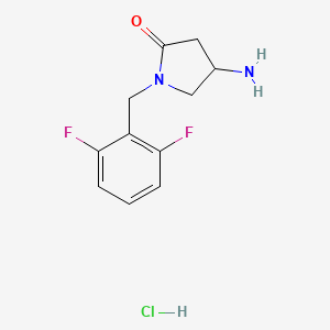 molecular formula C11H13ClF2N2O B1377679 4-Amino-1-(2,6-difluorobenzyl)pyrrolidin-2-one hydrochloride CAS No. 1172854-21-5