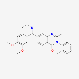 molecular formula C27H25N3O3 B13776790 4(3H)-Quinazolinone, 7-(3,4-dihydro-6,7-dimethoxy-1-isoquinolinyl)-2-methyl-3-(2-methylphenyl)- CAS No. 74101-64-7
