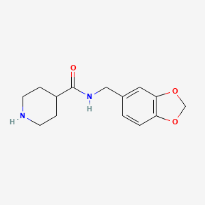 molecular formula C14H18N2O3 B13776794 N-(1,3-benzodioxol-5-ylmethyl)piperidine-4-carboxamide 