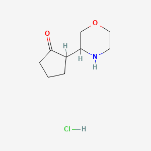 molecular formula C9H16ClNO2 B1377680 2-(Morpholin-3-yl)cyclopentan-1-one hydrochloride CAS No. 1443982-02-2