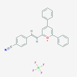 molecular formula C26H18BF4NO B13776826 (E)-2-[2-(4-cyanophenyl)ethenyl]-4,6-diphenyl-pyrrilium tetrafluoroborate 