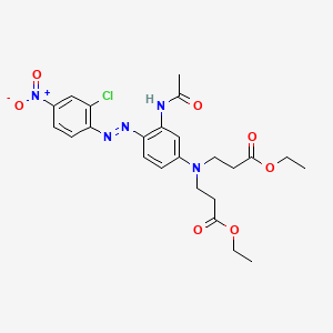 molecular formula C24H28ClN5O7 B13776835 Ethyl N-[3-(acetylamino)-4-[(2-chloro-4-nitrophenyl)azo]phenyl]-N-(3-ethoxy-3-oxopropyl)-beta-alaninate CAS No. 68134-40-7