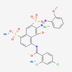 molecular formula C24H13BaCl2N3Na2O9S2 B13776836 disodium;barium(2+);2,4-dichloro-N-[7-[(2-methoxyphenyl)diazenyl]-8-oxido-4,6-disulfonatonaphthalen-1-yl]benzenecarboximidate CAS No. 68929-14-6