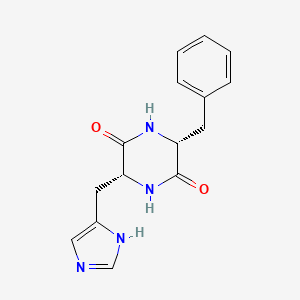molecular formula C15H16N4O2 B13776860 Cyclo(D-phe-D-his) 