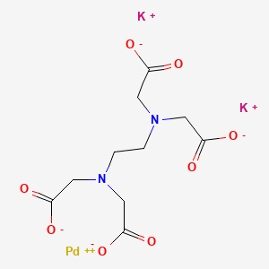 molecular formula C10H12K2N2O8Pd B13776877 Palladate(2-), [[N,N'-1,2-ethanediylbis[N-[(carboxy-kappaO)methyl]glycinato-kappaN,kappaO]](4-)]-, dipotassium, (SP-4-2)- CAS No. 68025-38-7
