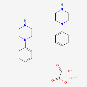 molecular formula C22H28FeN4O4 B13776905 IRON, (ETHANEDIOATO(2-)-O,O')BIS(1-PHENYLPIPERAZINE-N(sup 1),N(sup 4))- CAS No. 75079-25-3