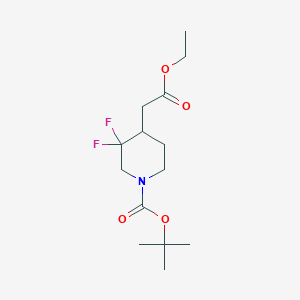 molecular formula C14H23F2NO4 B1377692 Tert-butyl 4-(2-ethoxy-2-oxoethyl)-3,3-difluoropiperidine-1-carboxylate CAS No. 1334412-95-1