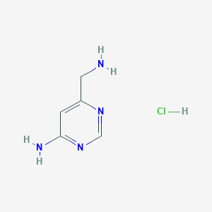 molecular formula C5H9ClN4 B1377696 6-(Aminomethyl)pyrimidin-4-amine hydrochloride CAS No. 1404373-77-8