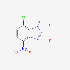 molecular formula C8H3ClF3N3O2 B13776969 Benzimidazole, 4-chloro-7-nitro-2-(trifluoromethyl)- CAS No. 89427-11-2