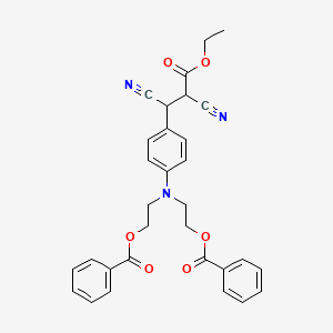 molecular formula C31H29N3O6 B13776973 Benzenepropanoic acid, 4-(bis(2-(benzoyloxy)ethyl)amino)-alpha,beta-dicyano-, ethyl ester CAS No. 65151-61-3