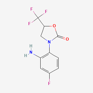 molecular formula C10H8F4N2O2 B1377698 3-(2-氨基-4-氟苯基)-5-(三氟甲基)-1,3-噁唑烷-2-酮 CAS No. 1376306-61-4