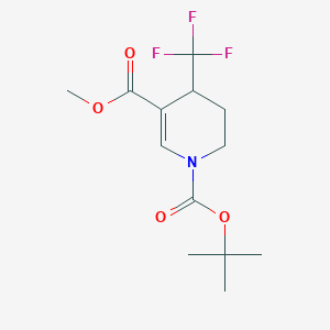 molecular formula C13H18F3NO4 B1377700 1-tert-Butyl 3-methyl 4-(trifluoromethyl)-5,6-dihydropyridine-1,3(4H)-dicarboxylate CAS No. 1373503-19-5