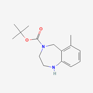 molecular formula C15H22N2O2 B1377701 tert-butyl 6-methyl-2,3,4,5-tetrahydro-1H-1,4-benzodiazepine-4-carboxylate CAS No. 1375474-56-8