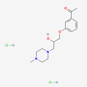 molecular formula C16H26Cl2N2O3 B13777044 3'-((2-Hydroxy-3-(4-methylpiperazinyl))propoxy)acetophenone dihydrochloride CAS No. 63990-81-8