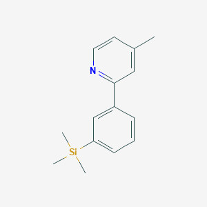 molecular formula C15H19NSi B13777061 4-Methyl-2-(3-trimethylsilylphenyl)pyridine 