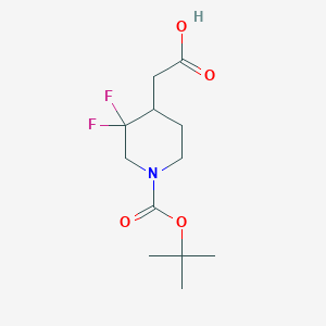 molecular formula C12H19F2NO4 B1377708 2-(1-(tert-Butoxycarbonyl)-3,3-difluoropiperidin-4-yl)acetic acid CAS No. 1373503-54-8