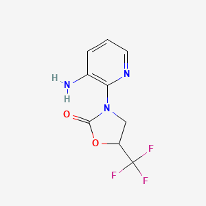 molecular formula C9H8F3N3O2 B1377711 3-(3-Aminopyridin-2-yl)-5-(trifluoromethyl)-1,3-oxazolidin-2-one CAS No. 1384429-37-1