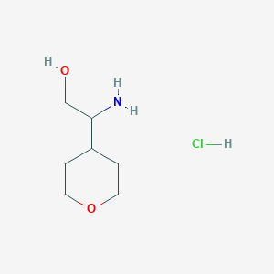 molecular formula C7H16ClNO2 B1377713 2-Amino-2-(oxan-4-yl)ethan-1-ol hydrochloride CAS No. 1375472-26-6