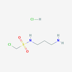 molecular formula C4H12Cl2N2O2S B1377714 N-(3-氨基丙基)-1-氯甲磺酰胺盐酸盐 CAS No. 1375471-72-9