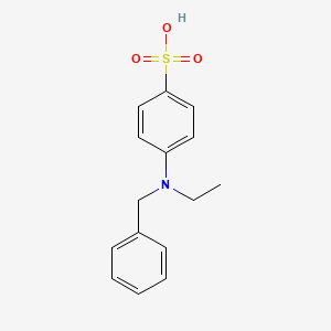 molecular formula C15H17NO3S B13777149 Benzenesulfonic acid, 4-[ethyl(phenylmethyl)amino]- CAS No. 92-56-8