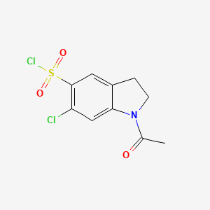 molecular formula C10H9Cl2NO3S B1377715 1-乙酰-6-氯-2,3-二氢-1H-吲哚-5-磺酰氯 CAS No. 1375474-80-8