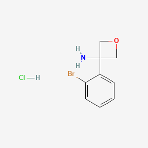 molecular formula C9H11BrClNO B1377716 3-Amino-3-(2-bromophenyl)oxetane hydrochloride CAS No. 1416323-20-0