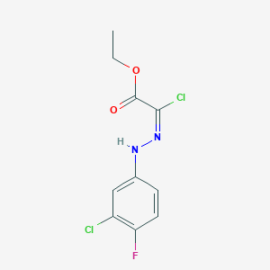 molecular formula C10H9Cl2FN2O2 B13777167 Ethyl 2-chloro-2-[2-(3-chloro-4-fluorophenyl)-hydrazono]acetate 