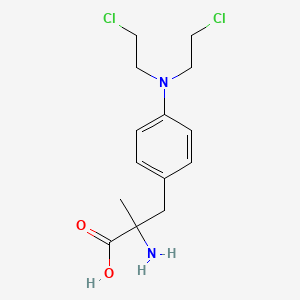 molecular formula C14H20Cl2N2O2 B13777193 Phenylalanine, 4-(bis(2-chloroethyl)amino)-alpha-methyl- CAS No. 64977-06-6