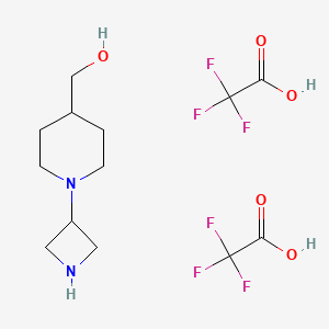 molecular formula C13H20F6N2O5 B1377720 [1-(氮杂环丁-3-基)-4-哌啶基]甲醇三氟乙酸盐 CAS No. 1651840-82-2
