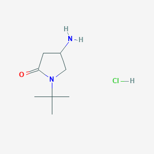 molecular formula C8H17ClN2O B1377722 4-Amino-1-tert-butylpyrrolidin-2-one hydrochloride CAS No. 1375474-14-8
