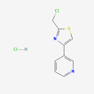 molecular formula C9H8Cl2N2S B1377723 3-[2-(Chloromethyl)-1,3-thiazol-4-yl]pyridine hydrochloride CAS No. 1375473-04-3