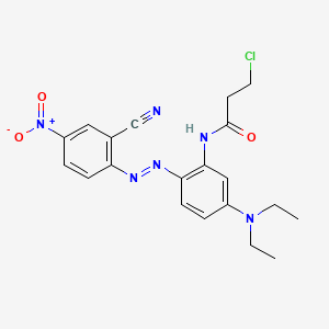 molecular formula C20H21ClN6O3 B13777231 Propanamide, 3-chloro-N-[2-[(2-cyano-4-nitrophenyl)azo]-5-(diethylamino)phenyl]- CAS No. 68214-65-3