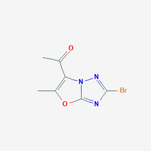 molecular formula C7H6BrN3O2 B1377726 1-{2-Bromo-5-methyl-[1,2,4]triazolo[3,2-b][1,3]oxazol-6-yl}ethan-1-one CAS No. 1236228-63-9