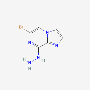 molecular formula C6H6BrN5 B1377727 6-溴-8-肼基咪唑并[1,2-a]哒嗪 CAS No. 1384430-35-6