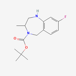 molecular formula C15H21FN2O2 B1377729 tert-butyl 8-fluoro-3-methyl-2,3,4,5-tetrahydro-1H-1,4-benzodiazepine-4-carboxylate CAS No. 1375472-29-9