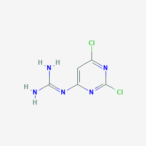 molecular formula C5H5Cl2N5 B13777303 2,6-Dichloro-4-guanidino-pyrimidine 