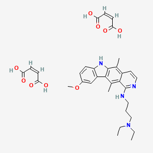 molecular formula C33H40N4O9 B13777331 N,N-Diethyl-N'-(9-methoxy-5,11-dimethyl-6H-pyrido[4,3-b]carbazol-1-yl)propane-1,3-diamine dimaleate CAS No. 94944-79-3
