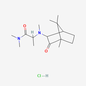 molecular formula C16H29ClN2O2 B13777335 N,N-Dimethyl-2-(methyl(2-oxo-3-bornyl)amino)propionamide hydrochloride CAS No. 97646-31-6