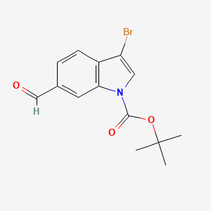 molecular formula C14H14BrNO3 B1377738 叔丁基 3-溴-6-甲酰-1H-吲哚-1-羧酸酯 CAS No. 1428866-18-5