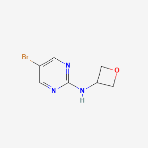 molecular formula C7H8BrN3O B1377746 5-Bromo-N-(oxetan-3-yl)pyrimidin-2-amine CAS No. 1439823-02-5