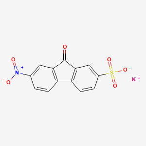molecular formula C13H6KNO6S B13777492 potassium 7-nitro-9-oxo-9H-fluorene-2-sulfonate CAS No. 857822-99-2