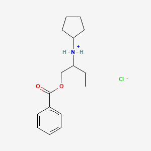 molecular formula C16H24ClNO2 B13777501 Benzoic acid, 2-(cyclopentylamino)butyl ester, hydrochloride CAS No. 67032-23-9