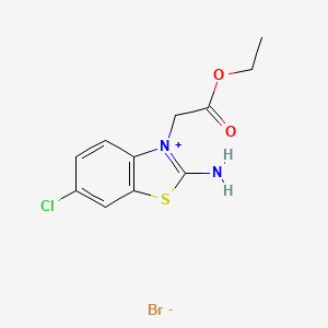 molecular formula C11H12BrClN2O2S B1377751 2-Amino-6-chloro-3-(2-ethoxy-2-oxoethyl)benzo[d]thiazol-3-ium bromide CAS No. 2197057-40-0