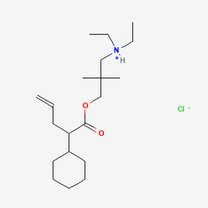 molecular formula C20H38ClNO2 B13777513 Acetic acid, 2-allyl-2-cyclohexyl-, 3-(diethylamino)-2,2-dimethylpropyl ester, hydrochloride CAS No. 66827-50-7
