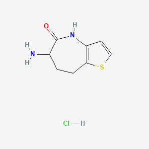molecular formula C8H11ClN2OS B1377754 6-氨基-4H,5H,6H,7H,8H-噻吩[3,2-b]氮杂菲-5-酮盐酸盐 CAS No. 1443979-72-3