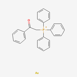 molecular formula C26H22AuOP+ B13777551 Gold;phenacyl(triphenyl)phosphanium CAS No. 53674-39-8